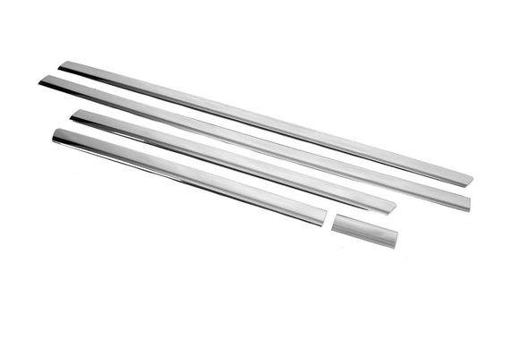Молдинги на двері (нерж, Хром) 1 двері, Довга, OmsaLine - Італійська нержавійка для Volkswagen T5 Multivan 2003-2010рр | Зображення 7
