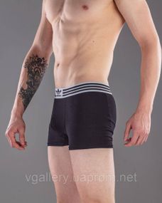 Чорні чоловічі труси Adidas, чоловічі чорні труси Адідас, Бавовняні труси Adidas Преміум'якості ХЛ