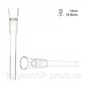 Чиллум адаптер стеклянный d - 18,8 мм, L - 14 см