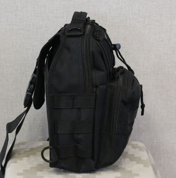 Військова Сумка через плече! Тактична Військова сумка! Штурмова чумка чорна   знижка | Зображення 3