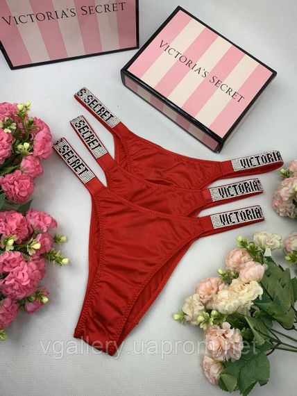 Женские трусики Бразилиана Victoria's Secret со стразами, женские трусики танга Виктория Сикрет со стразами S,