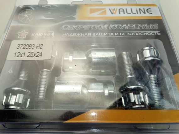 Болти секретні М12х24х1,25, Walline (372093 Н2) наруг./хром/конус | Зображення 1