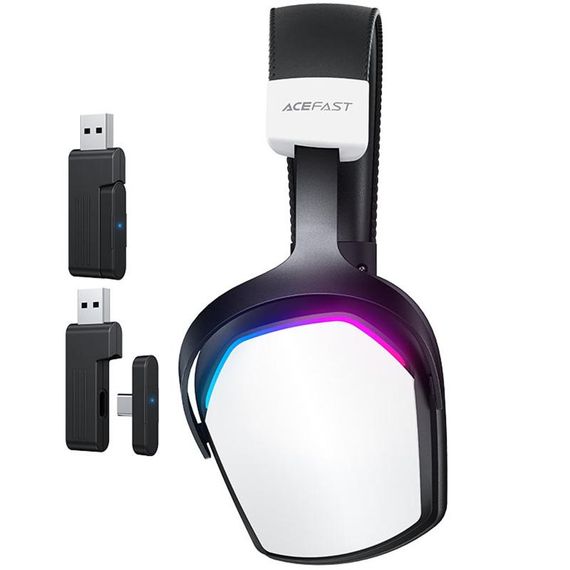 Накладні бездротові навушники Acefast H11 Gaming (Bluetooth+3.5mm+2.4G) White | Зображення 4