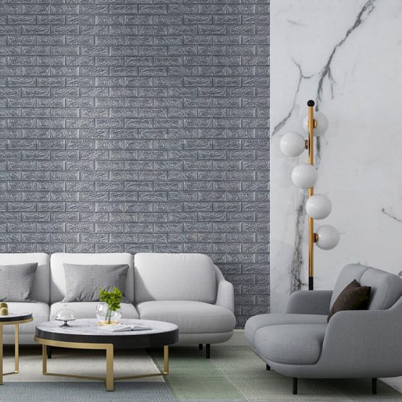 R017-2-20 Панель стінова у рулоні 3D 700х19600х2мм Срібло SW-00002278 | Зображення 5