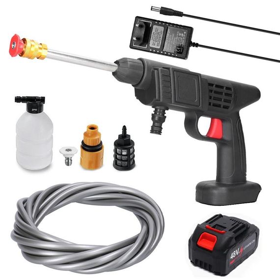 Акумуляторна мийка високого тиску в кейсі + акумулятор 30V / Бездротова міні мийка для авто / Розпилювач води для мийки автомобіля
