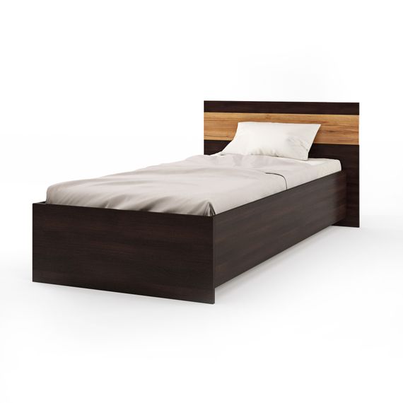 Односпальне ліжко Еверест Соната-900 90х200 см венге темний/дуб крафт золотий (EVR-2112)