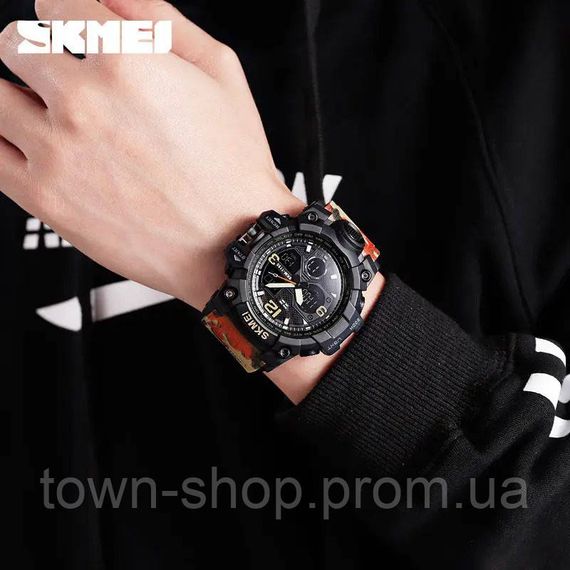 Часы наручные мужские SKMEI 1155BAG RED CAMO, брендовые мужские часы. Цвет: красный камуфляж | Зображення 2