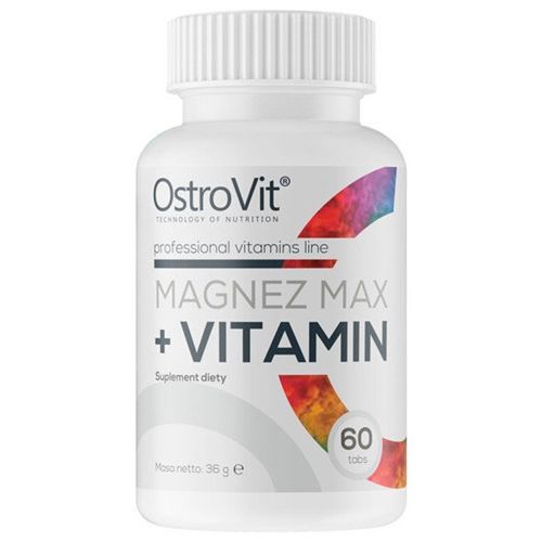 Микроэлемент Магний для спорта OstroVit Magnez Max + Vitamin 60 Tabs