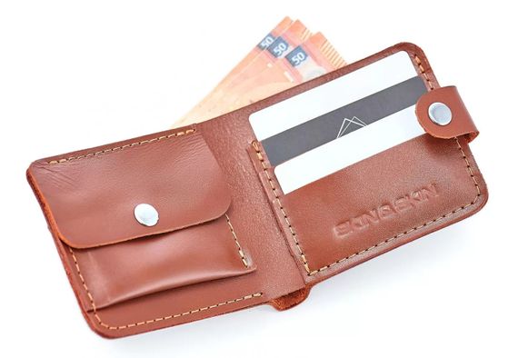 Шкіряний біфолд Skin and Skin 11.5х9.5 см Коньячний (SW01CO) | Зображення 2