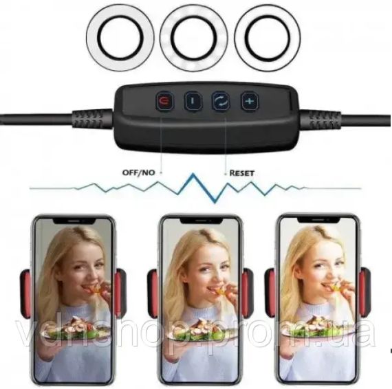 Набор блогера 3в1 Гибкий штатив с Led кольцом Ring Light + держатели для телефона и микрофона на подставке | Зображення 1