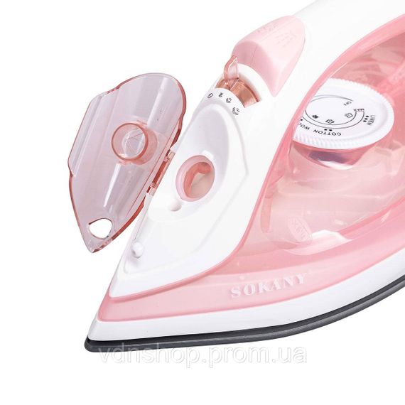 Утюг паровой ручной для одежды 1800 Вт с металлокерамической подошвой Розовый Sokany SK-11044 | Зображення 6
