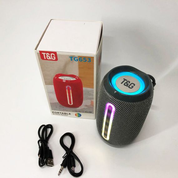 Портативна Bluetooth-колонка TG653 USB з ремінцем. YS-239 Колір: сірий | Зображення 6