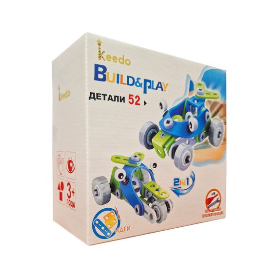 Конструктор Build&Play 2 в 1 "Гоночные машины" HANYE J-7726, 52 элемента | Зображення 2