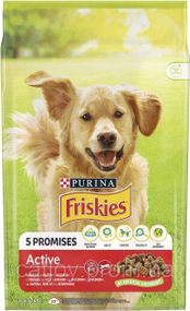 Сухой корм для активных собак Purina Friskies Active, с говядиной 10 кг