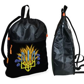 Рюкзак-мешок для школы Трезубец Украина детская сумка для обуви и спортивной одежды (01454)