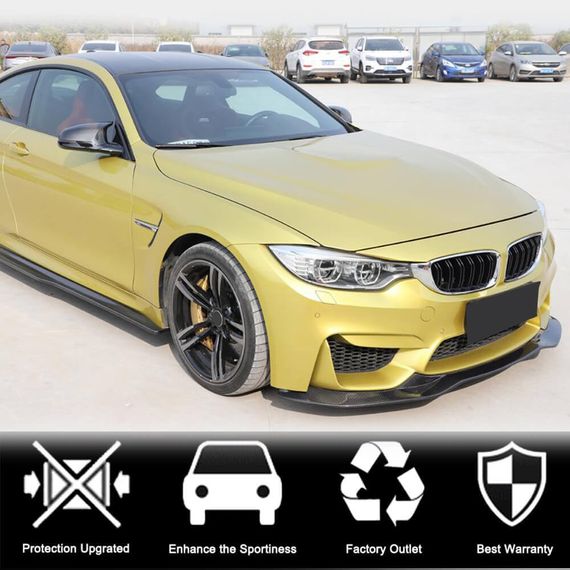 Накладка на передній бампер Lip V9 (для F82/F83, Карбон) для BMW 4 серія F-32 2012-2020 рр | Зображення 1