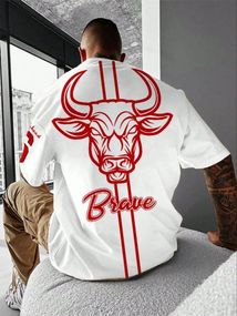 Футболка мужская с принтом повседневная М Белая