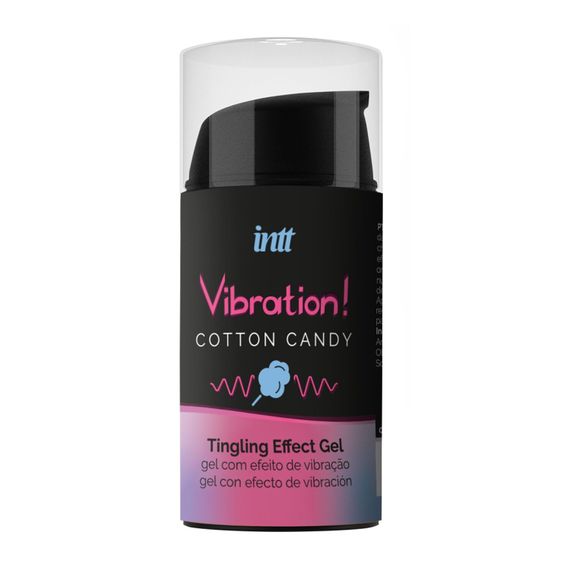 Рідкий вібратор Intt Vibration Cotton Candy (15 мл), густий гель, дуже смачний, діє до 30 хвилин | Зображення 1