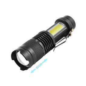 Фонарь Small Sun 525 со светодиодом XPE + COB, АКБ, zoom, зажим