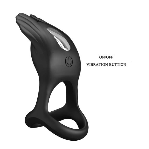 Эрекционное кольцо Pretty Love - Vibration Penis Ring SILAS Black, BI-210318 sexstyle | Зображення 8