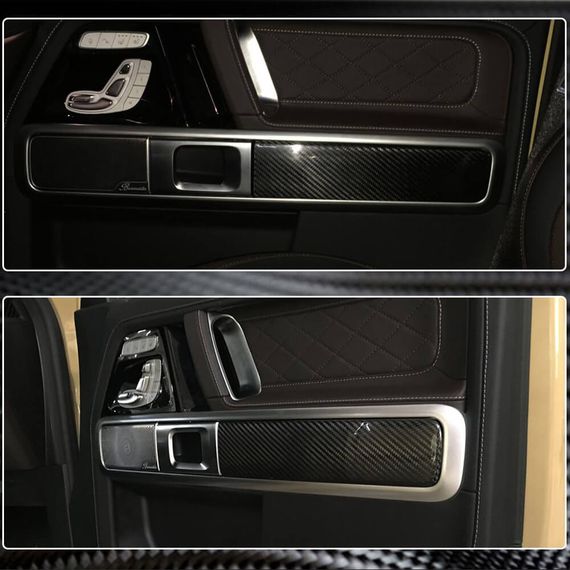 Накладки на двері в салоні (Сухий карбон) для Mercedes G сlass W463 2018-2024 рр | Зображення 3