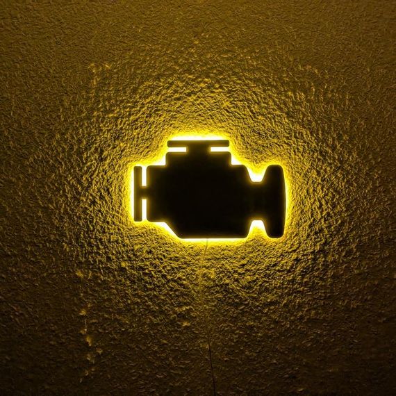 Панно декоративная картина на стену Check Engine LED подсветка 300х195 acr-p000117