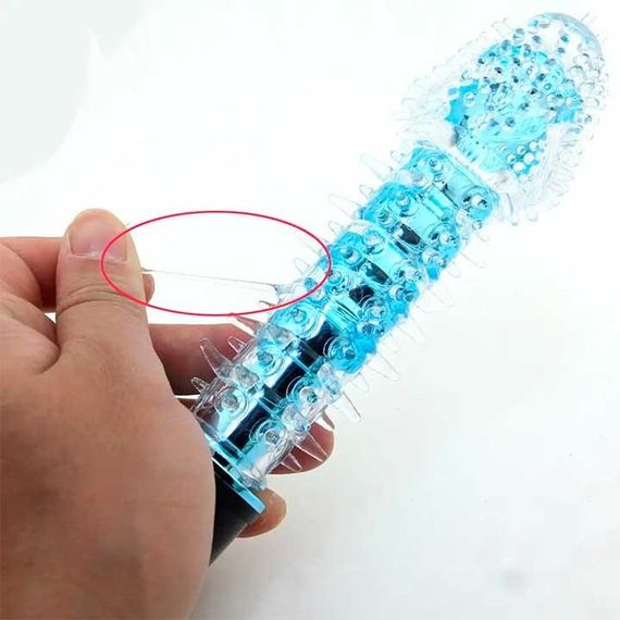 Гелевий вібратор із шипами чорний | Зображення 3