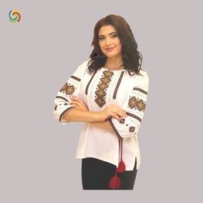 Рубашка Украинская вышиванка 21332 цвет белый размер S