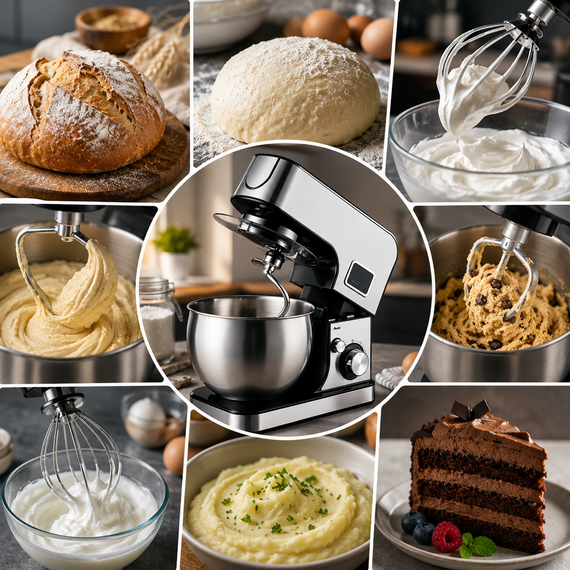 Кухонний планетарний міксер із чашею RAF R6603 / Кухонний комбайн 1800Вт / Кухонний тістоміс міксер 8л | Зображення 1