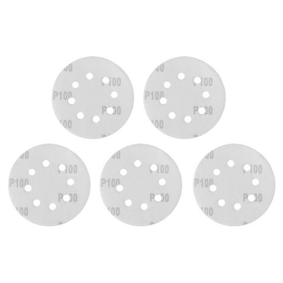Круг наждаковий самоклейний 125 мм з отворами, папір класу С, К100, 5 од. INTERTOOL BT-0586 | Зображення 1