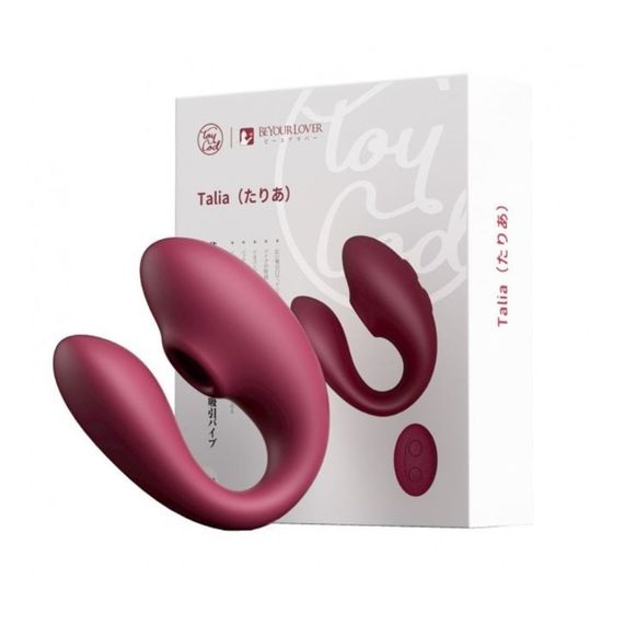 Смарт вібратор для пар вакуумний BeYourLover Talia з пультом керування, бордовий sexstyle | Зображення 5