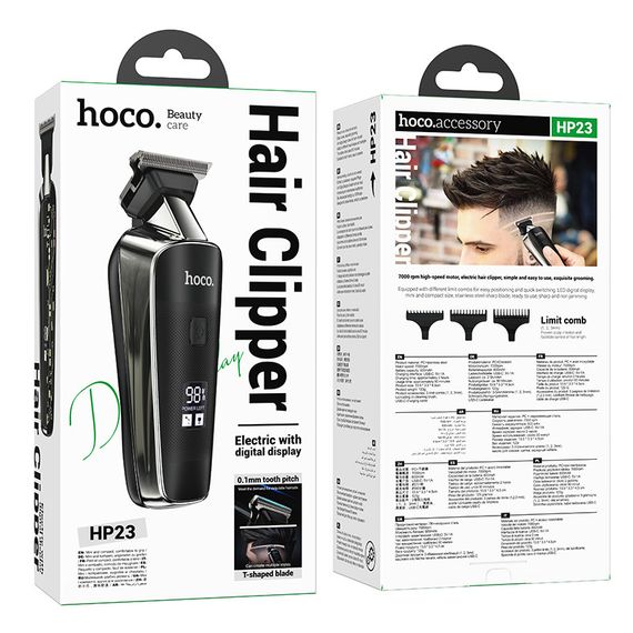Машинка для стрижки HOCO HP23 Diamond engraving electric hair clipper Black | Зображення 1