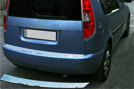 Накладка на задній бампер (нерж) Глянець для Skoda Roomster 2007-2024 рр | Зображення 1