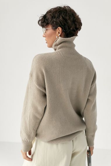 В'язаний теплий базовий гольф - кавовий цвет, ONE SIZE (є розміри) | Зображення 1