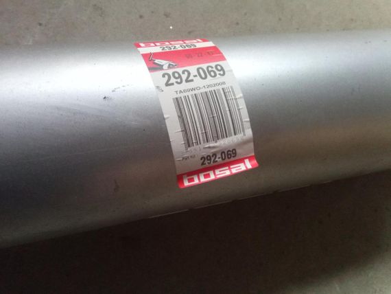 Резонатор Lanos 1.4 АКПП, BOSAL (292-069) з приймальною трубою під хомут (TA69W0-1202008) | Зображення 2