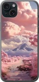 Чохол на iPhone 15 Plus Рожеві хмари із силікону FCh_006748