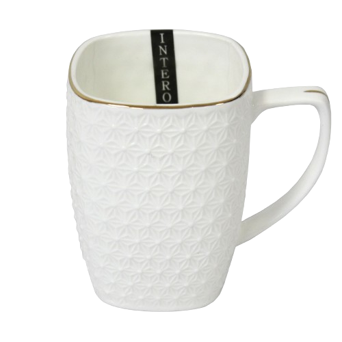 Чашка 350мл квадратна порцеляна 557309-А білий Interos