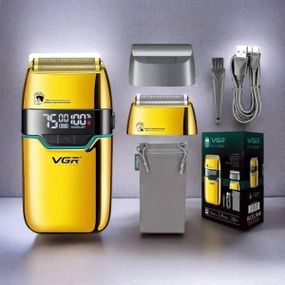 Електробритва акумуляторна вібраційна сітчаста VGR-350 Золото