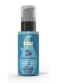 Зігрівальний масажний гель Sensuva Sizzle Lips Blueberry Ice Pop (59 мл), без цукру, їстівний Sex Aura