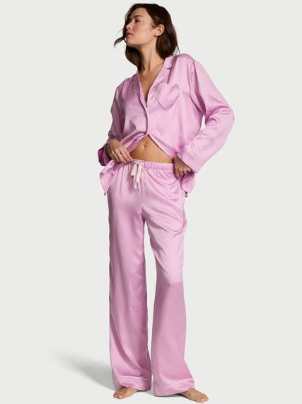 Піжама Victoria's Secret Signature Satin Heart Long Pajama Set (розмір S) | Зображення 1