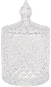 Цукорниця скляна "Crystal Glass" 300мл зі скляною кришкою, прозора