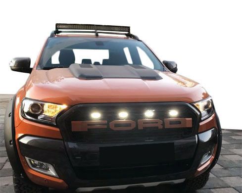 Передня решітка з LED V2 Чорна для Ford Ranger 2011↗ рр.