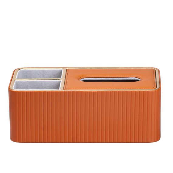 Серветниця на стіл з еко-шкіри з двома відділеннями 27 х 13.5 х 10 см Коричневий HPDY9291BR | Зображення 1