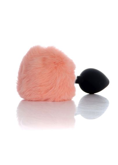 Анальна пробка - Bunny Tail Silicone Black Plug Peach | Зображення 2