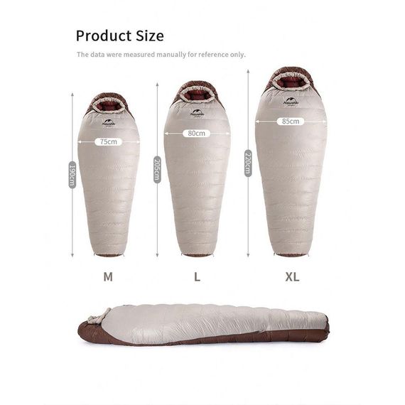 Спальник з натуральним пухом Naturehike Snowbird NH20YD001,p-р L, коричневий 560 г | Зображення 8