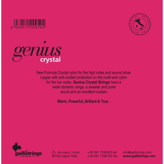 Струни для класичної гітари Gallistrings GR65 (.029-.044), Crystal, ProCoated, NORMAL, Silver | Зображення 1