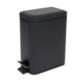 Відро для сміття Zerix Sansa-TC0105 Black з плавним закриттям, прямокутне, 5 л, чорний (ZX5894)