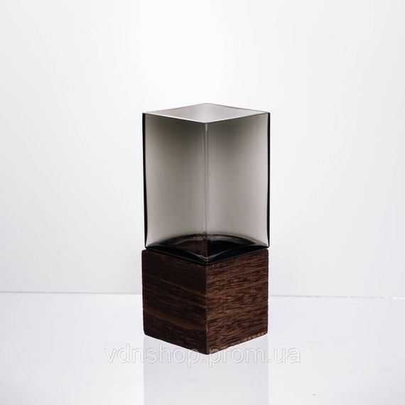 Ваза для квітів квадратна скляна 8×8×20 (см) декоративна HP-19-160-1 | Зображення 1