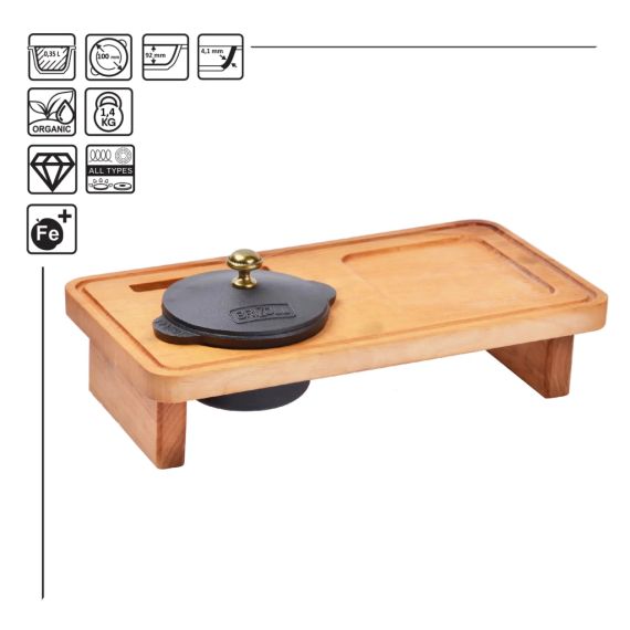 Каструля Brizoll HoReCa чавунна з підставкою 0.3 л (H03-D) | Зображення 1