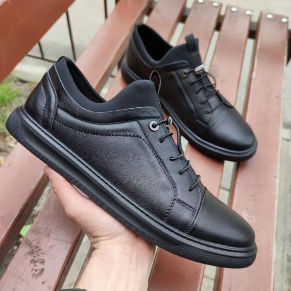 Шкіряні кеди 48 розмір. Чоловіче взуття великого розміру | Зображення 1